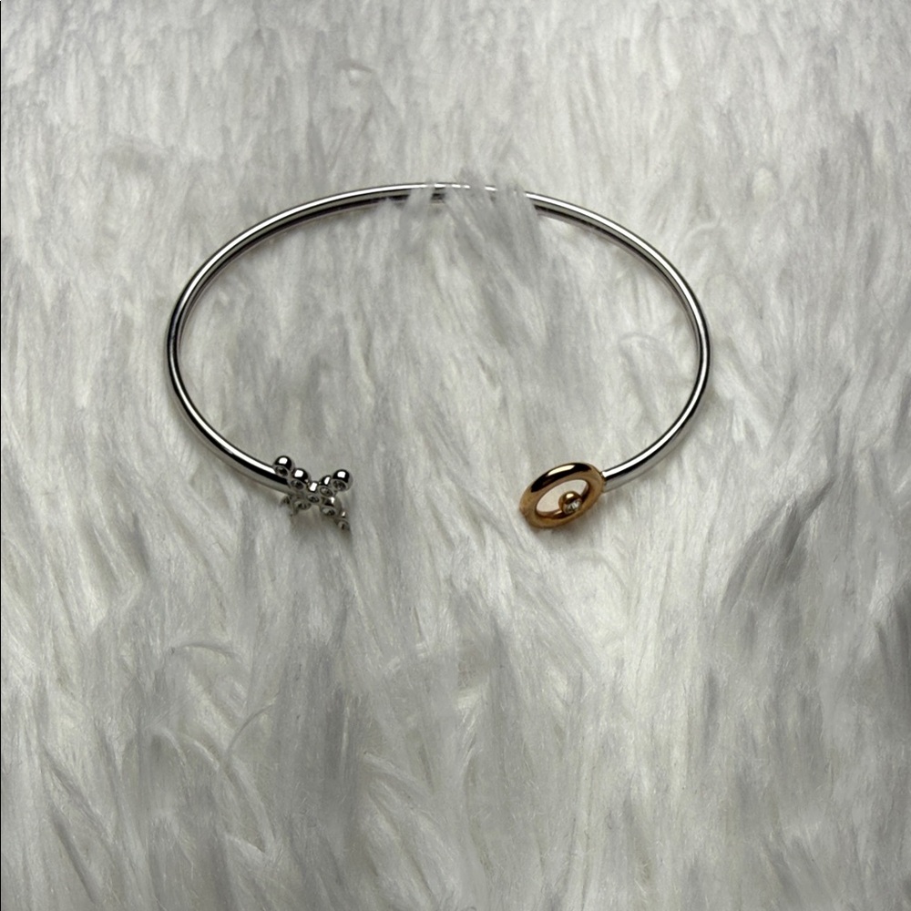 Two-Tone Silver and Gold Open Cuff Bracelet